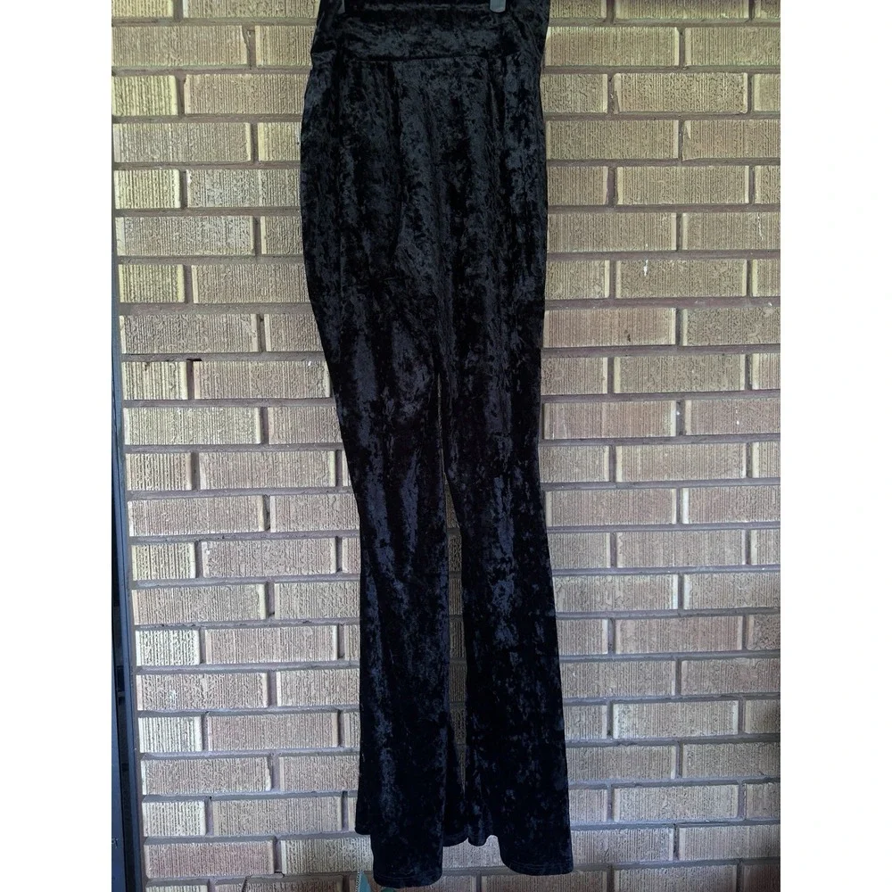Set 2 Stretch Crushed Velvet Smooth Pajama Pants Leggings Size L/XL Girls Soft - Picture 6 of 13